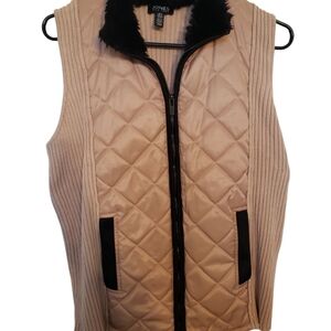 Jones‎ New York Women's Quilted Tan Vest